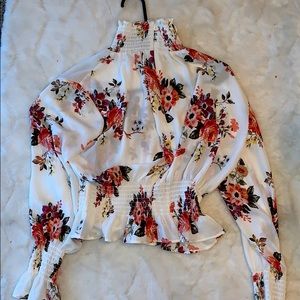 Beautiful long sleeve floral turtleneck shirt